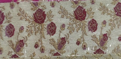 Brocade jacquard fabric 44" wide available in three designs BRO842[2,3,4] LIGHT GOLD,DARK GOLD,GOLD AND PINK ROSE MOTIF