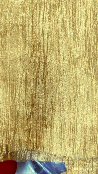 Crushed Sheer Gold silk metalic tissue fabric 36" wide