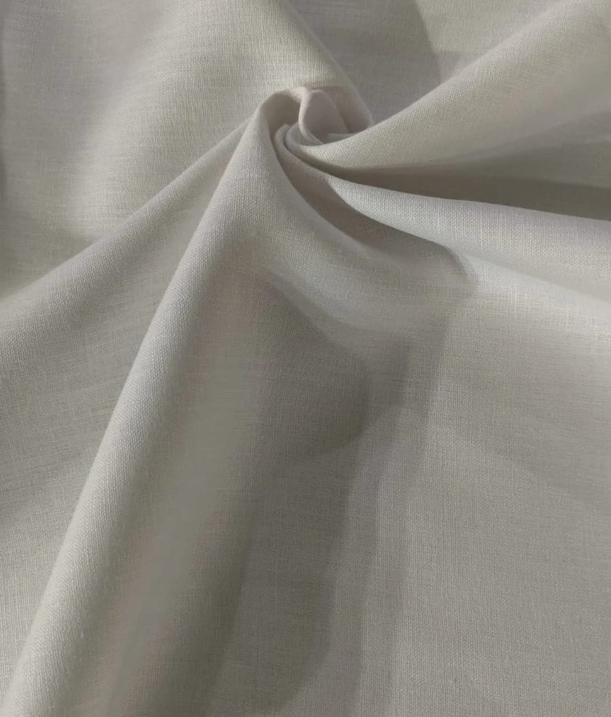 100% Linen premium heavy 25 lea white suiting fabric 54" wide