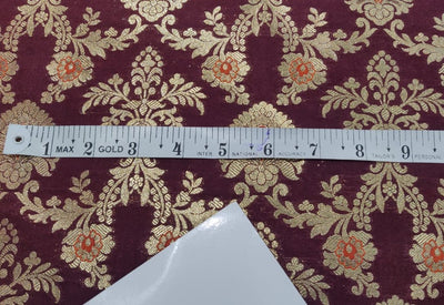 Silk Brocade fabric 44" wide BRO864 available in 7 colours [black,red,green,maroon,ink,purple]