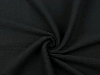 Cotton Jersey 2x 1 Ribbed knitted Black ~ 21&quot; wide