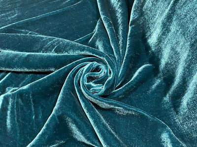 TEAL GREEN Color SILK Velvet fabric 44&quot;WIDE