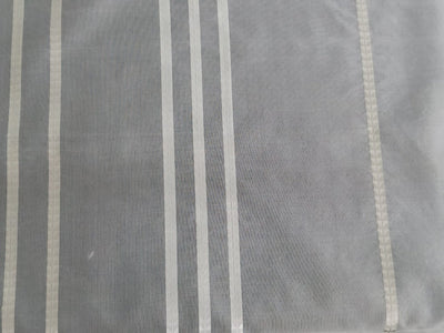 100% silk organza jacquard stripes fabric 54&quot;IVORY SELF [12127]