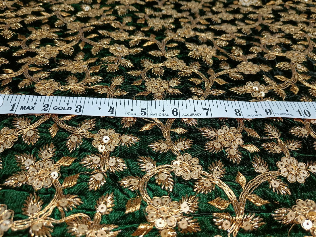 Embroidered  Micro Velvet Fabric 44" wide sold by the yard  Available in four colors