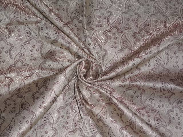 SILK BROCADE TAUPE &amp; FAWN HALF PAISLEY COLOR 44" WIDE BRO328[6]