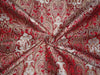 BROCADE FABRIC BLOOD RED,WHITE X METALLIC GOLD COLOR 44&quot; INCHES
