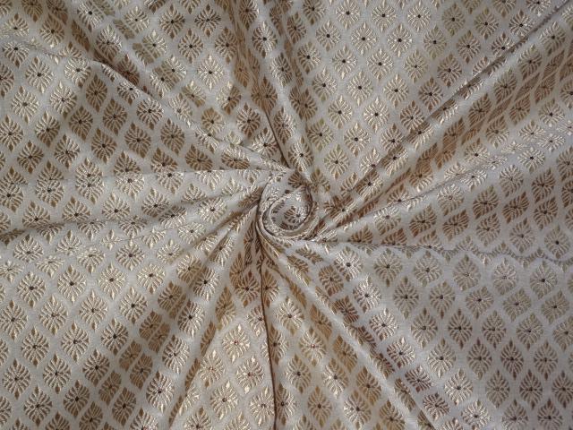 BROCADE FABRIC CREAM, IVORY X OLD METALLIC GOLD