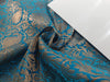 SILK BROCADE FABRIC BLUE X ANTIQUE GOLD COLOR BRO76[3]