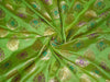 SILK BROCADE FABRIC PARROT GREEN,BLUE,PURPLE,METALLIC GOLD COLOUR BRO409[3]