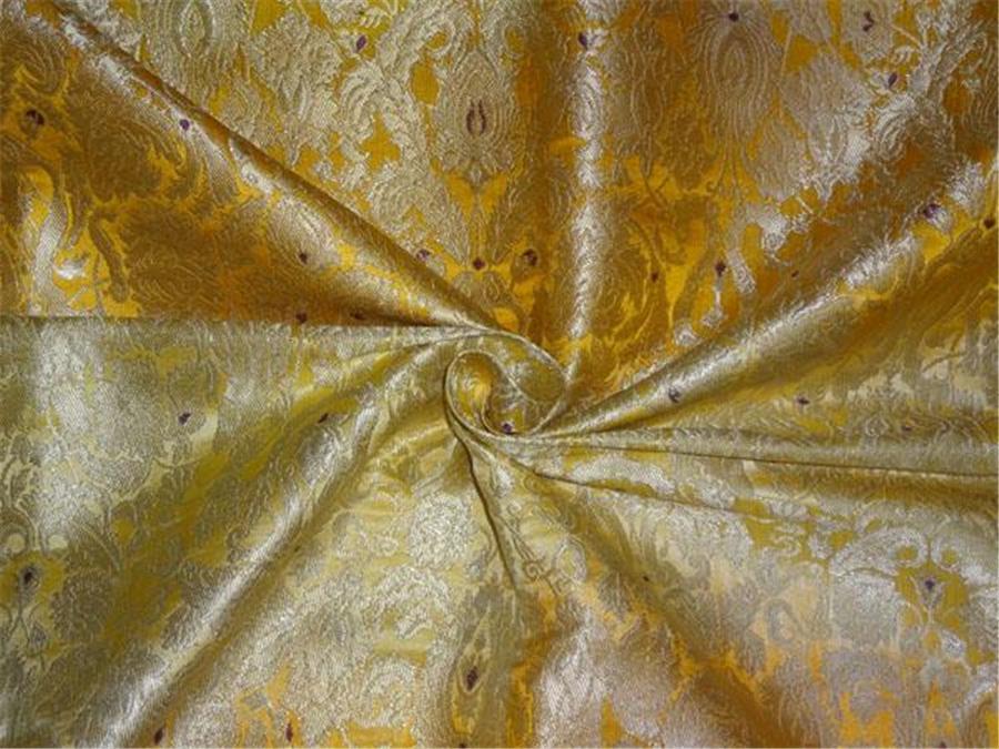 HEAVY BROCADE~WIDTH 36 ~ SHADES OF YELLOW X METALLIC GOLD COLOUR