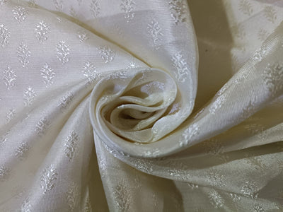 Silk Brocade Fabric Light Butter Cream color BRO59[1]
