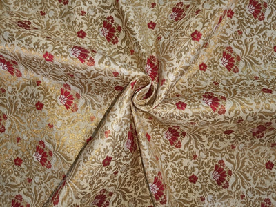 Silk Brocade metallic gold jacquard fabric 44" wide available in three colors BRO811