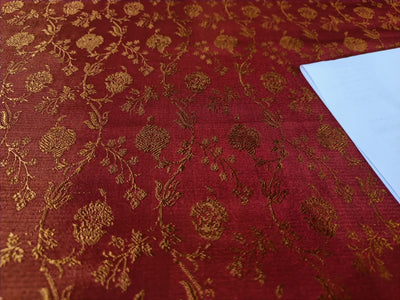 Silk Brocade fabric Flaming Orange & Gold color 44" wide BRO84[1]