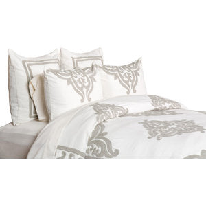 Pretty Ivory SILK DUPIONI Fabric with Embroidery