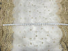 Net Embroidered Fabric Ivory with Gold borders on either side 36" wide