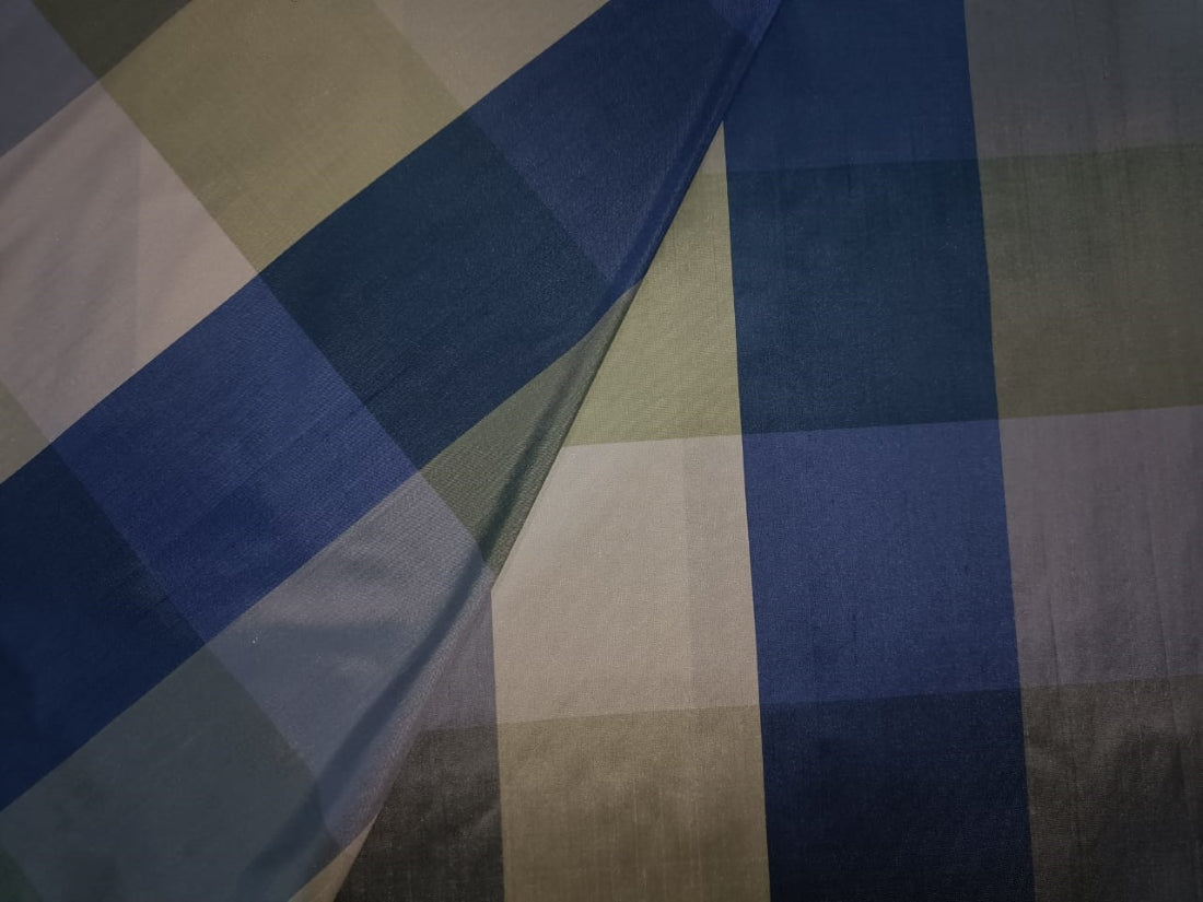 Multi colour plaids silk dupioni fabric~Width 54