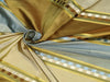 100% silk taffeta fabric brown and blue color with gold ribbed jacquard stripes 54" wide TAFNEW#S4