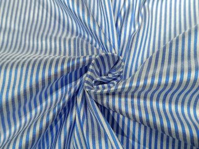 100% SILK dupion  blue/white Colour stripe Dupioni fabric  DUP#S9[1]