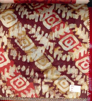 batik print on silk dupioni