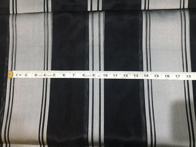100% silk organza black stripes fabric 54&quot; by the yard