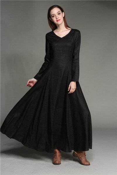 100 % pure linen fabric black colour 58" wide [76]