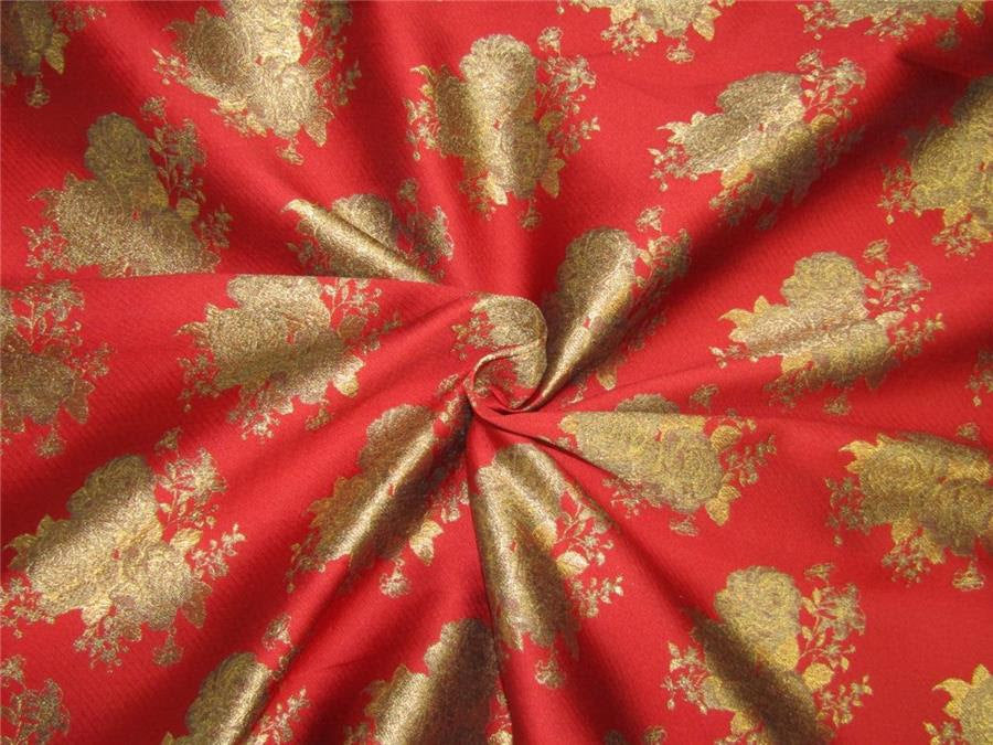 Brocade fabric red x antique gold color 44&quot;WIDE