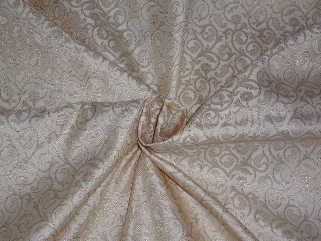 SILK BROCADE CREAM X GOLD COLOR 44" WIDE BRO404[3]