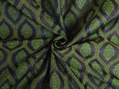 SILK BROCADE FABRIC GREEN MAROON AND ROYAL BLUE color 44" wide BRO370[5] available for bulk preorder
