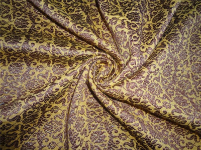 Brocade fabric Mustard X Metallic Gold Color 44&quot;Cut Pcs 3.25 yrds