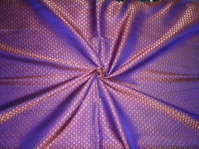 SILK BROCADE FABRIC PURPLE RED WITH METALLIC GOLD COLOR 44" WIDE BRO269[5]