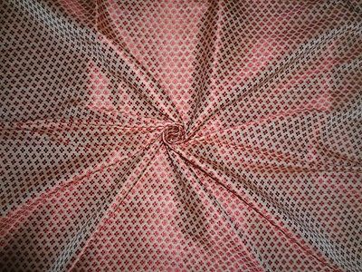 Spun Brocade Fabric Beige &amp; Red color 44&quot;
