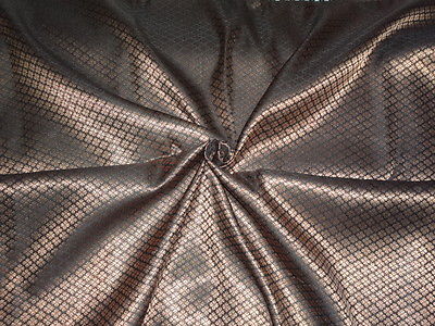 Spun BROCADE FABRIC Black & Metallic Gold COLOUR 44" wide BRO183[1]