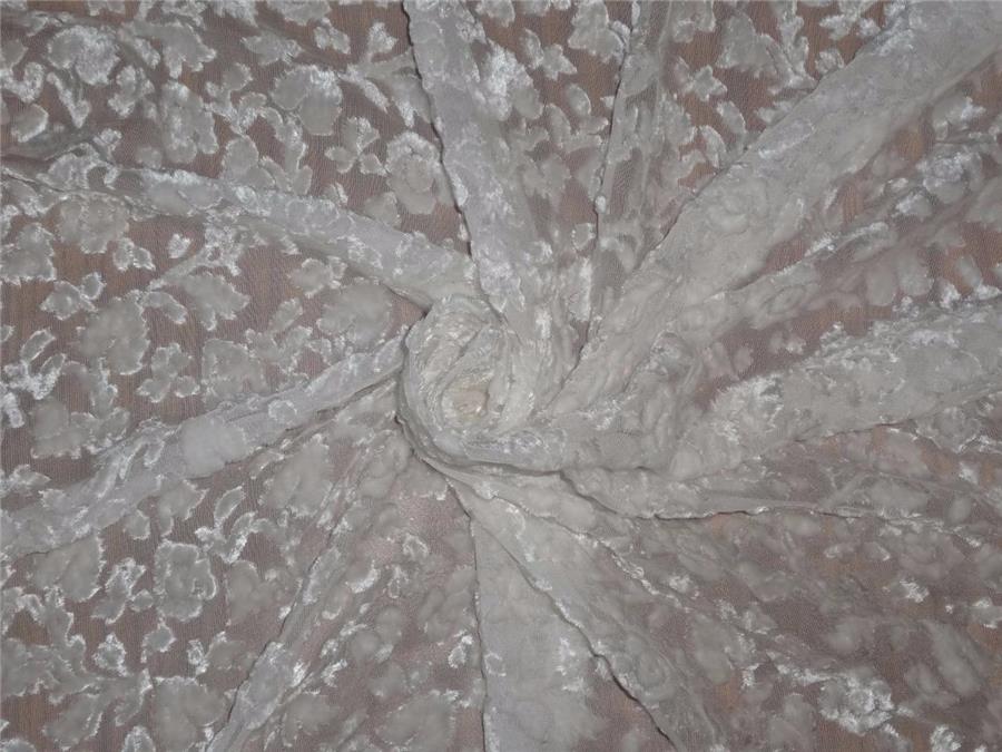Natural Dyeable Devore Burnout Velvet fabric ~ 44&quot; wide