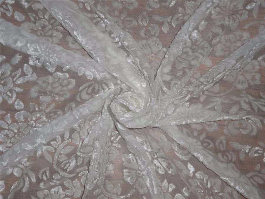 Natural Dyeable Devore Burnout Velvet fabric ~ 44&quot; wide [7896]