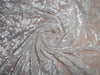 White Devore Polyester Viscose Burnout Velvet fabric 44" wide [6341]