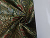 Silk Brocade fabric Green ,red brown and metalic jacquard color 36" wide BRO858[2]