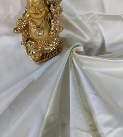 100% silk ivory color dutchess satin  reversable 60" wide 75 momme/280 gms