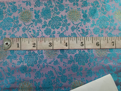 Silk brocade fabric Lavender &amp; Blue colour 44&quot; single length 0.50 cms BRO37[1]