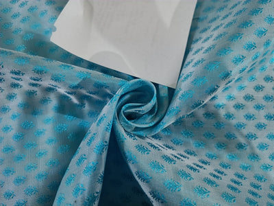 Silk Brocade Fabric Blue X Sky Blue BRO12[6]