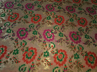 Brocade fabric multi colour 44" wide BRO851 available in four colors [HOT PINK,BEIGE,BURGUNDY,BLACK]