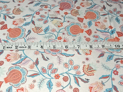 COTTON POPLIN FLORAL PRINT 58&quot; wide by the yard.