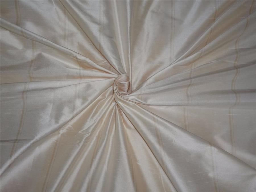 100% silk dupion cream and champagne colour stripe 54&quot; wide DUPS51