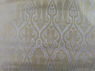 Silk brocade butter  gold  paisley 44" BRO35[4] single length 1.55 yards