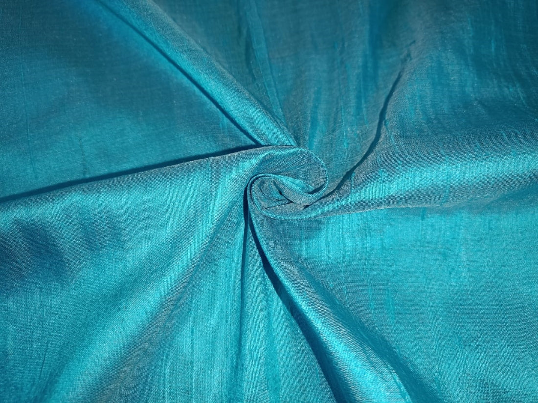 100% PURE SILK DUPION FABRIC TURQUOISE BLUE colour 54&quot; wide mm76[5]