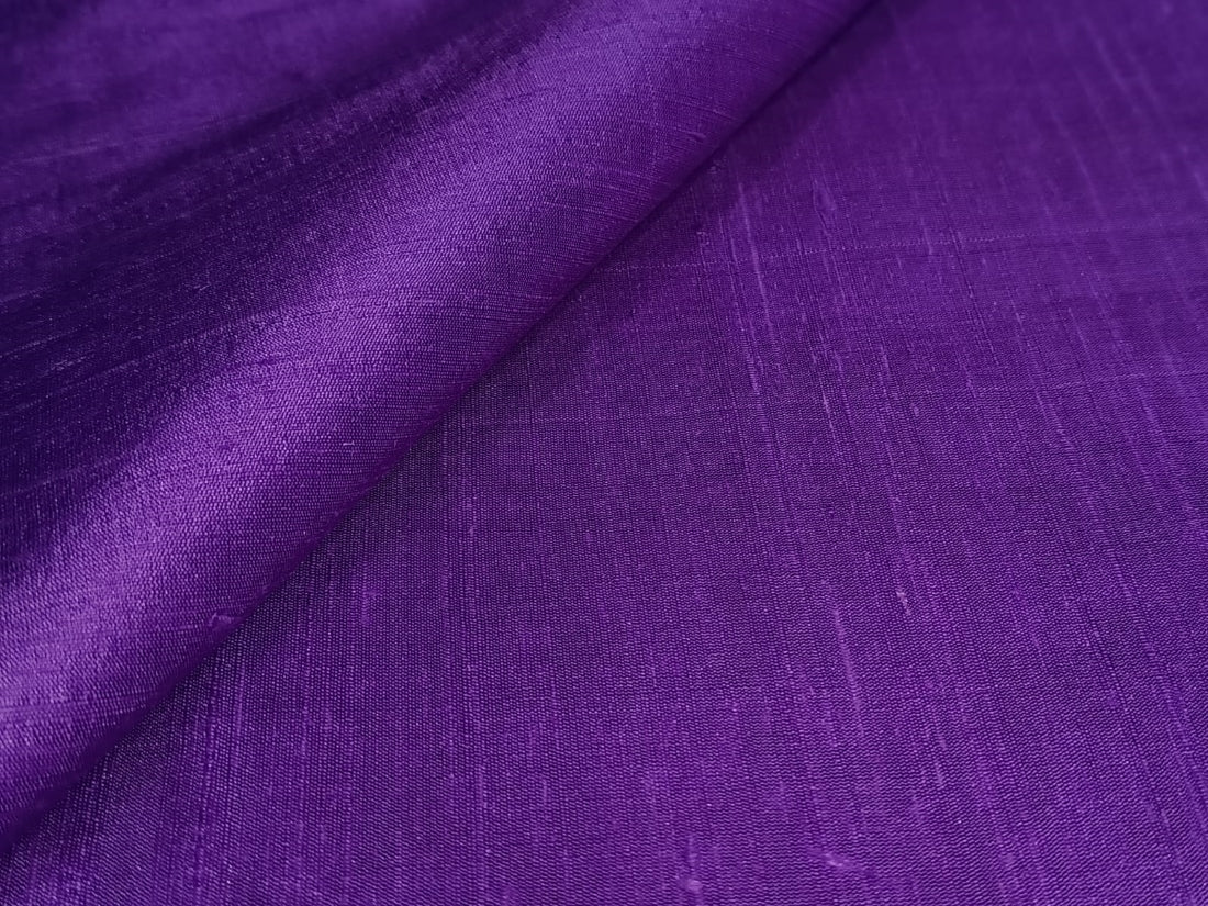100% pure silk dupioni fabric INDIGO PURPLE colour 54" wide with slubs MM87[3]