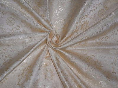 Silk brocade excellent dark cream / gold 44&quot;BRO20[7] - The Fabric Factory