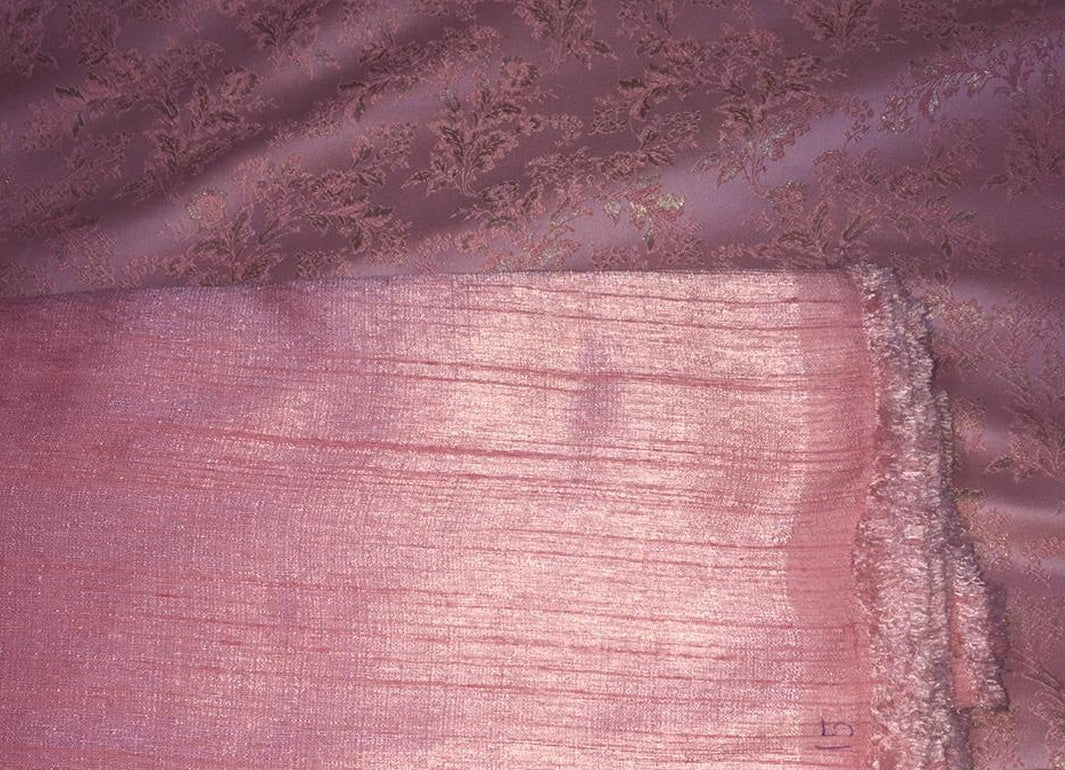 Brocade fabric pink x gold Jacquard color 60" wide BRO779[2]