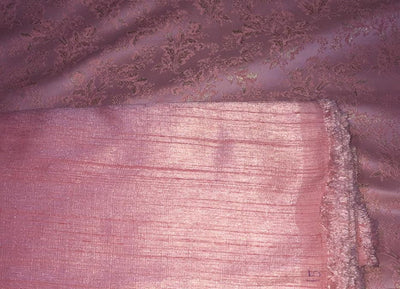 Brocade fabric pink x gold Jacquard color 60" wide BRO779[2]