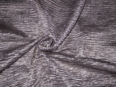crushed sheer Dark Steel silk metalic tissue fabric