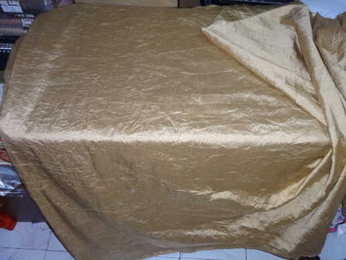 Crushed SILK Dupioni FABRIC -caramel gold